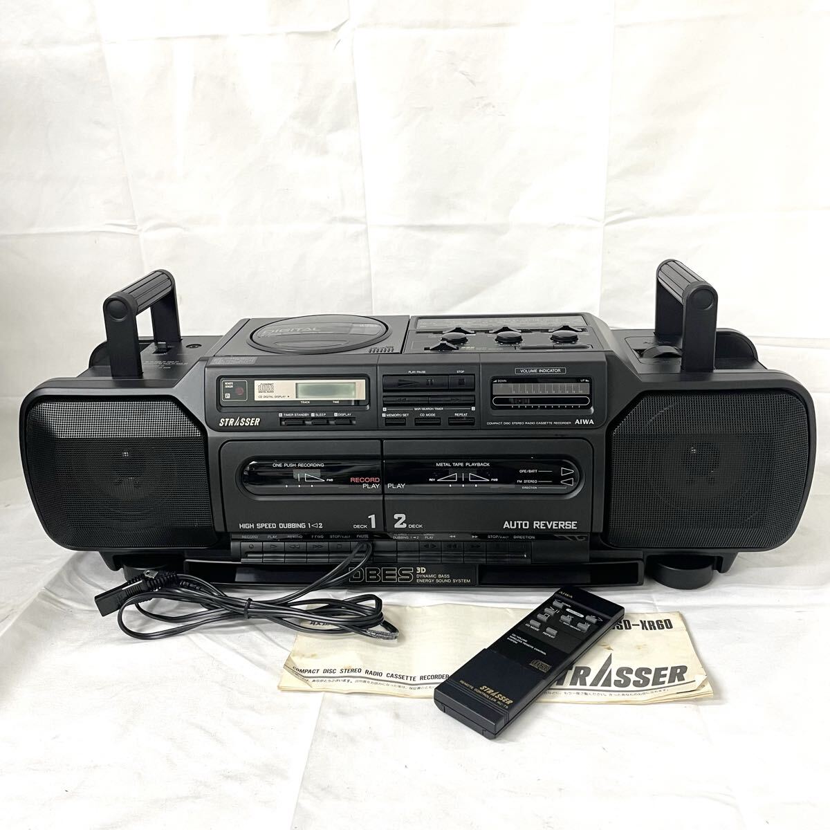 瀧511 AIWA アイワ CDラジカセ ラジカセ CSD-XR60 昭和レトロ ダブルカセット オーディオ 動作OK CD カセット ラジオ レコーダー