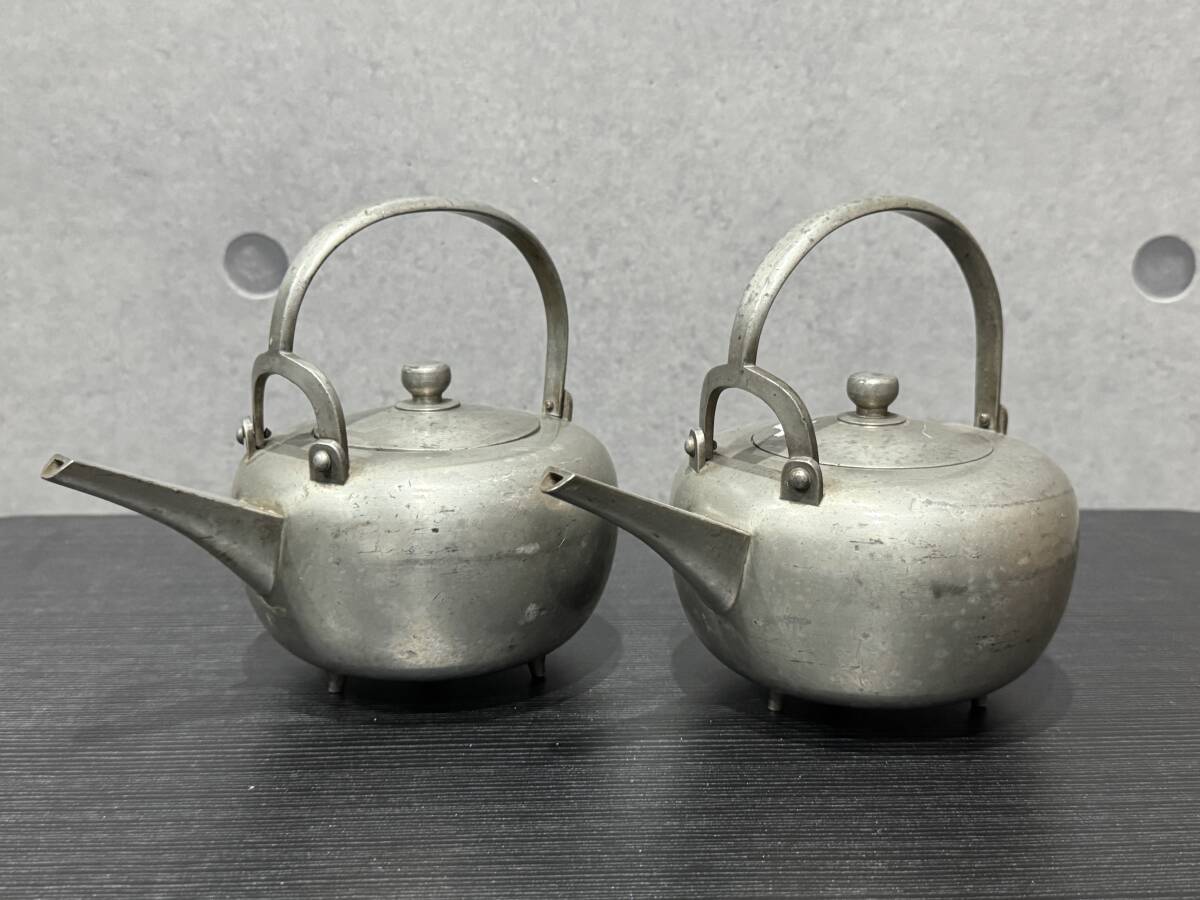 錫製 銚子 2点セット 急須 提梁湯沸 煎茶道具 茶道具 酒器