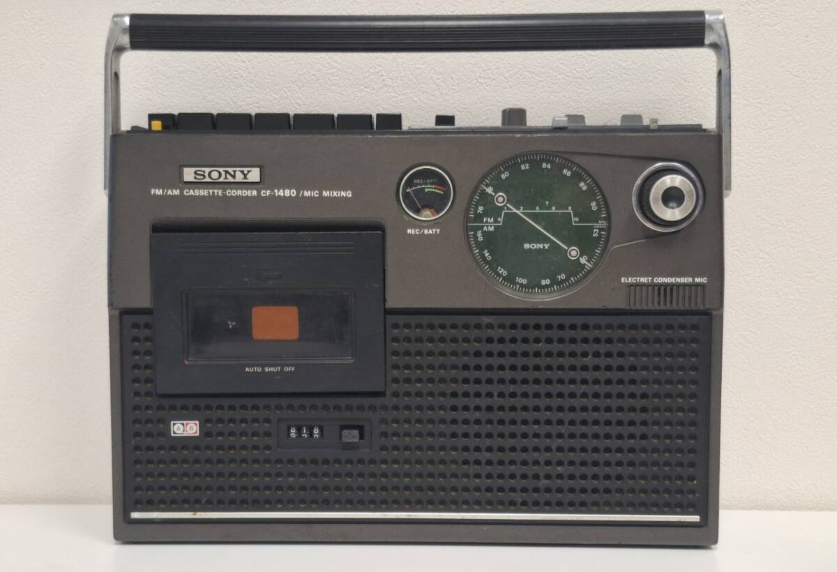 【貴重】SONY ソニー CF-1480 ラジカセ AM FM 2バンド ラジオ カセット レコーダー CASSETTE CORDER 2BANDS ジャンク
