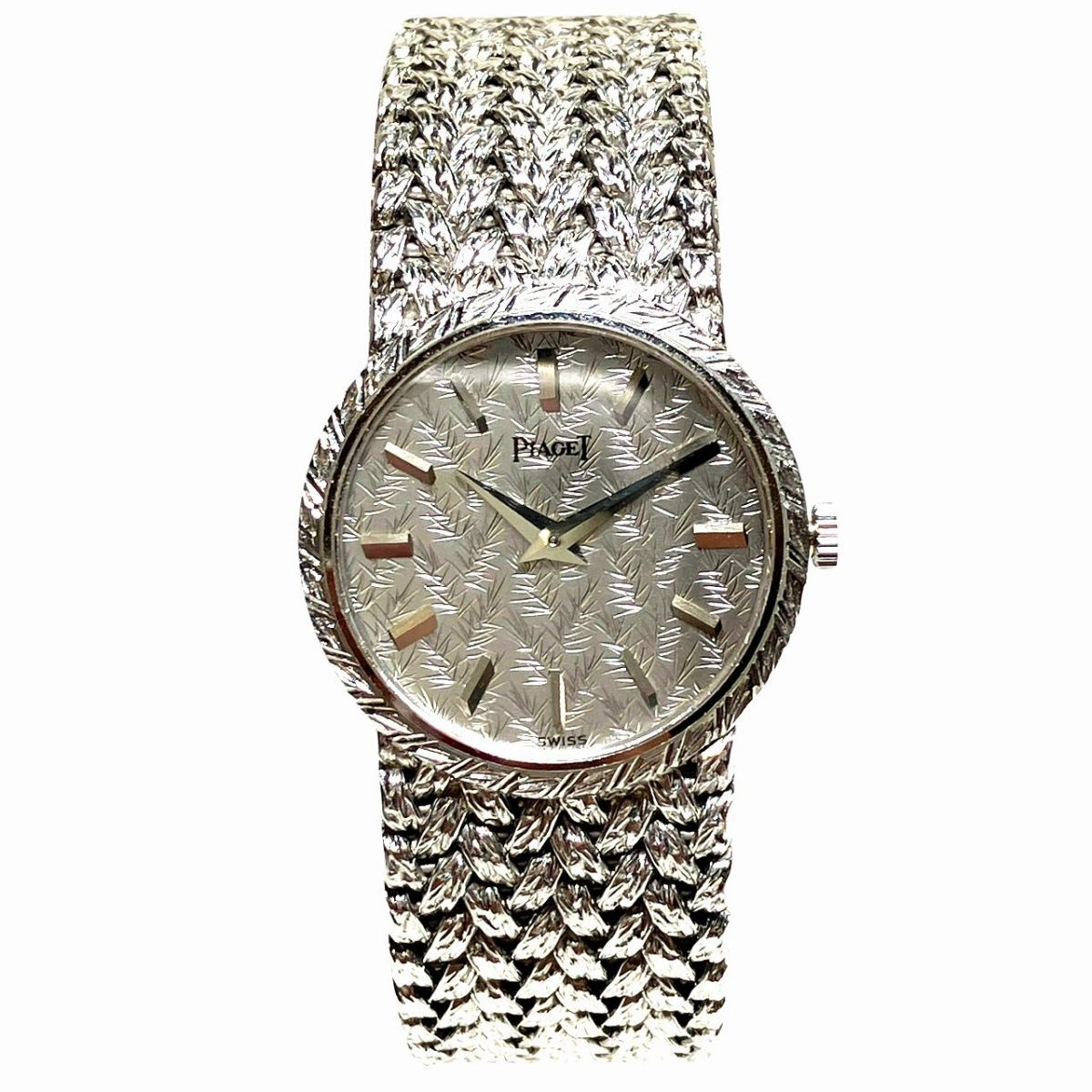 ピアジェ PIAGET 腕時計 総重量約66.4g K18WG 手巻き シルバー文字盤 924D2 中古☆0327