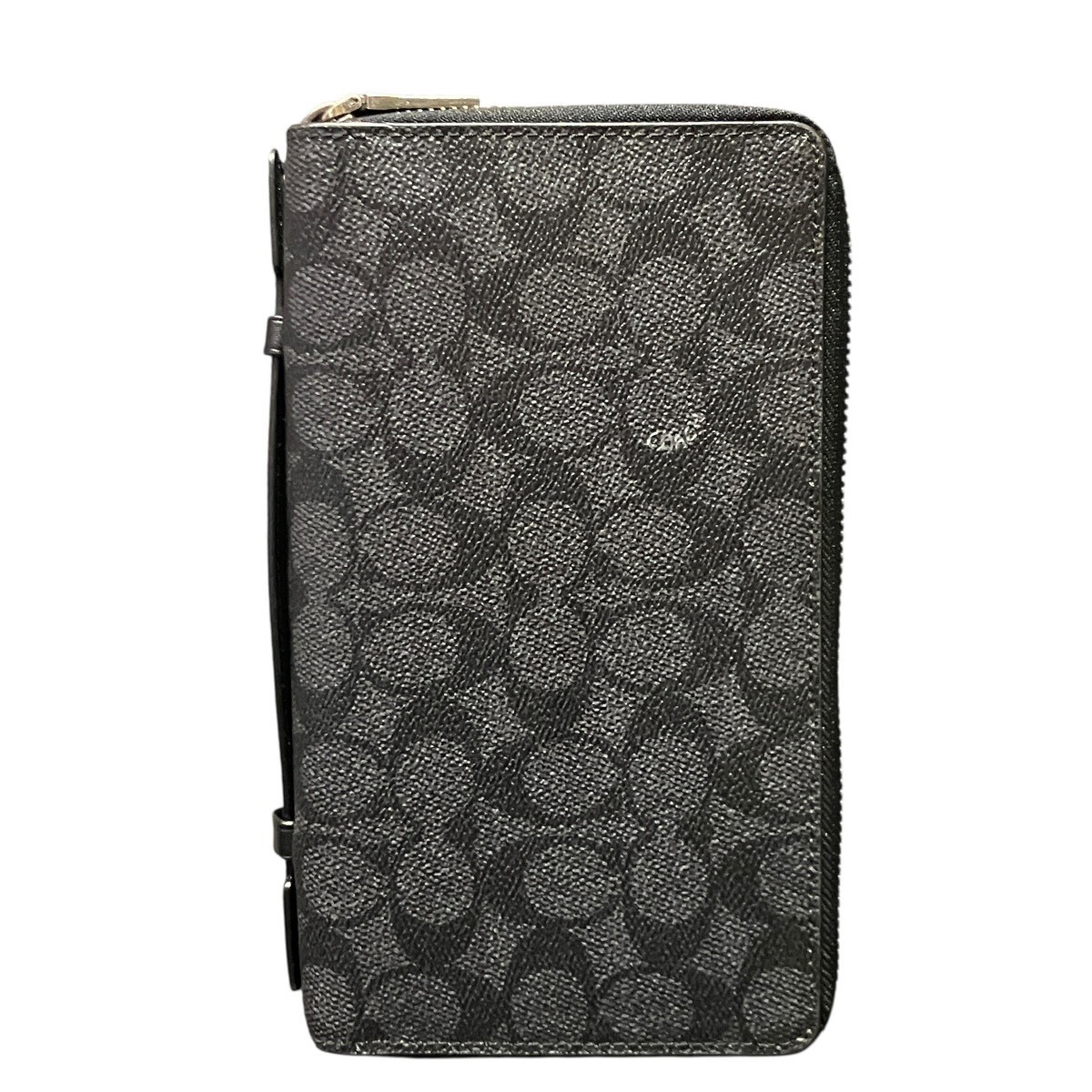 コーチ COACH ダブルジップ トラベル オーガナイザー 長財布 シグネチャー PVC 93430 中古☆0101