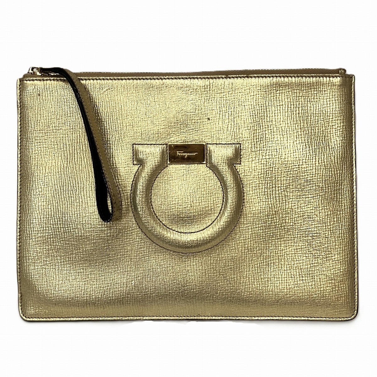 サルヴァトーレフェラガモ Salvatore Ferragamo クラッチバッグ ガンチーニ レザー KM-22 D299 中古☆0307