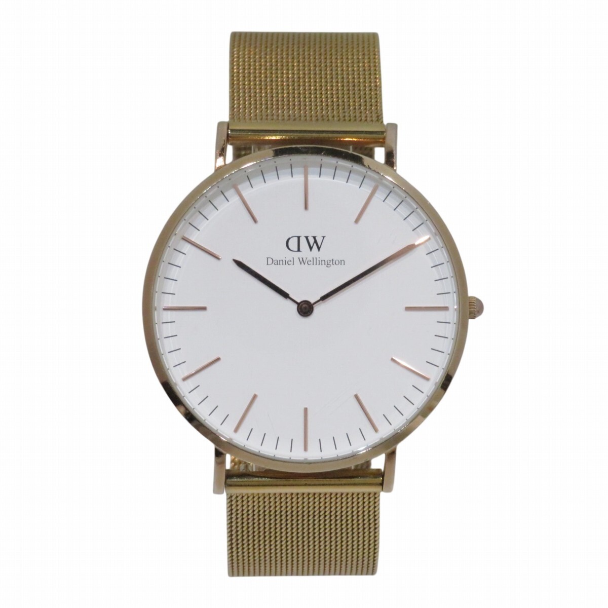 ダニエルウェリントン Daniel Wellington 腕時計 総重量約59.5g GP GP クオーツ ホワイト文字盤 DW00100129 中古☆0308