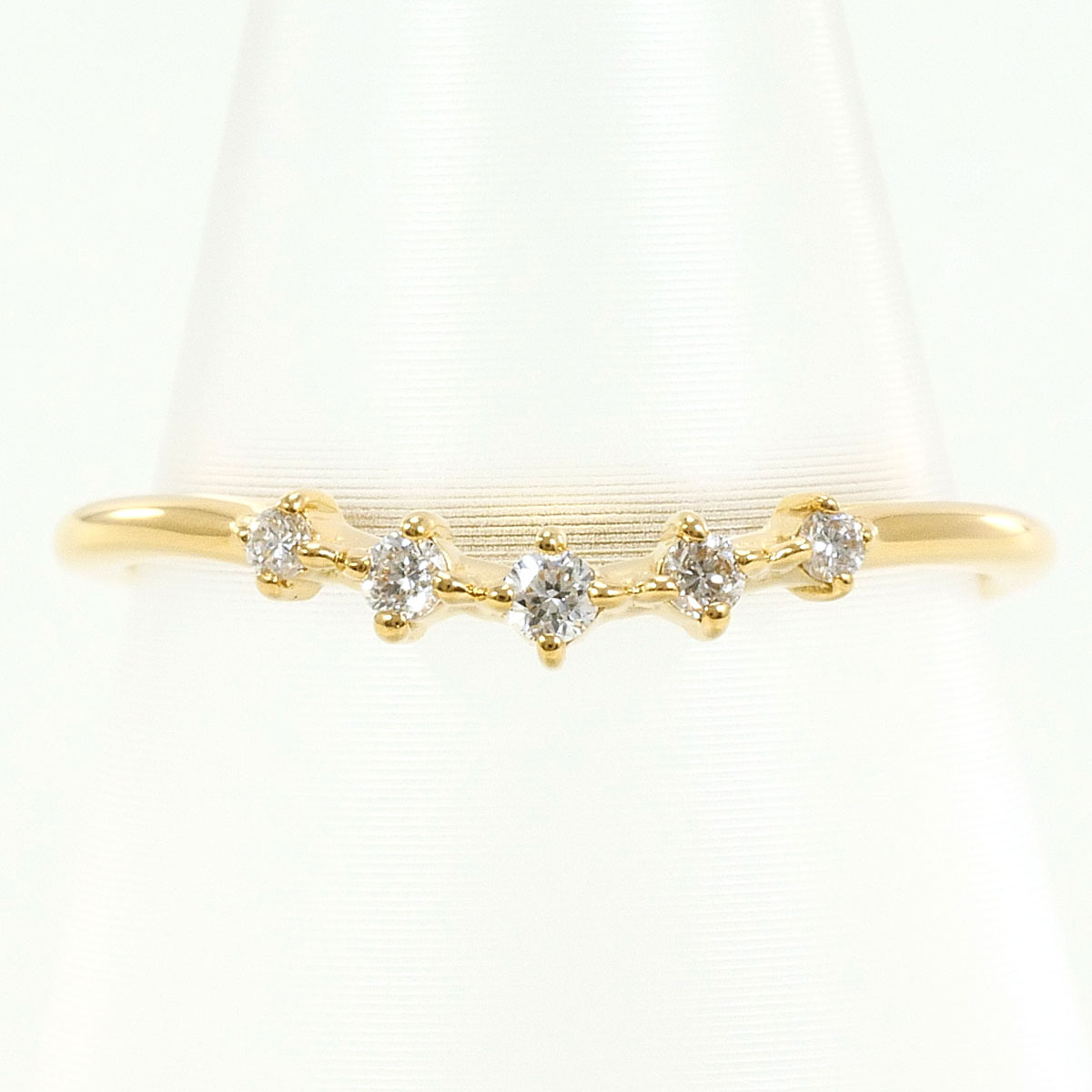 エテ ete K18YG リング・指輪 1号 ダイヤ 0.03ct 総重量約0.7g ジュエリー 中古 美品 送料無料☆0315