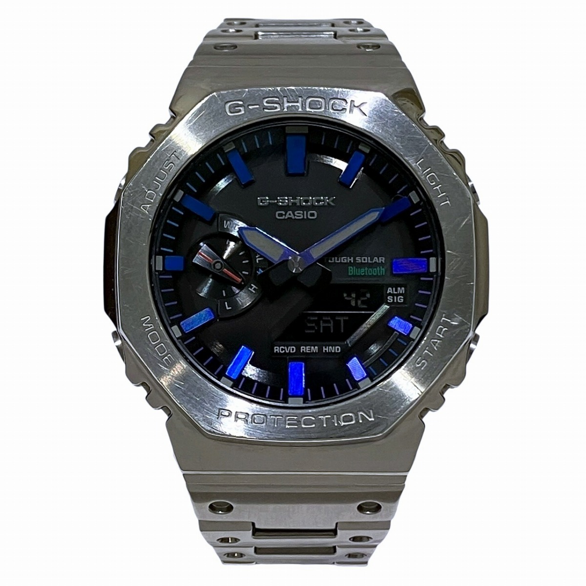 カシオ CASIO G-SHOCK 腕時計 総重量約154.4g SS ソーラー ブラック文字盤 GM-B2100 中古☆0335