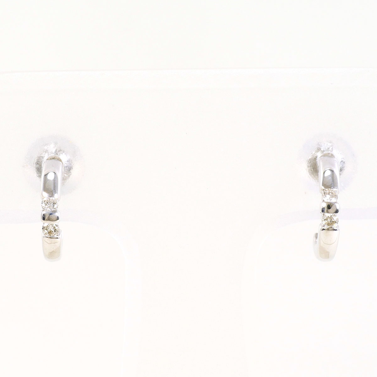K14WG ピアス ダイヤ 0.02ct 総重量約0.6g ジュエリー 中古 美品 送料無料☆0338