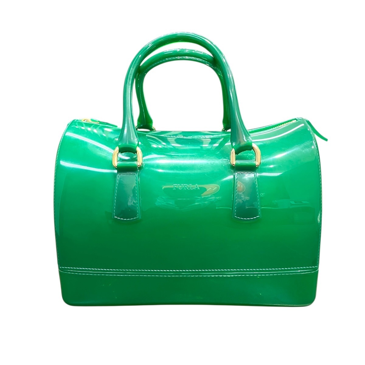 フルラ Furla キャンディバッグ ボストンバッグ パテントレザー 中古☆0102