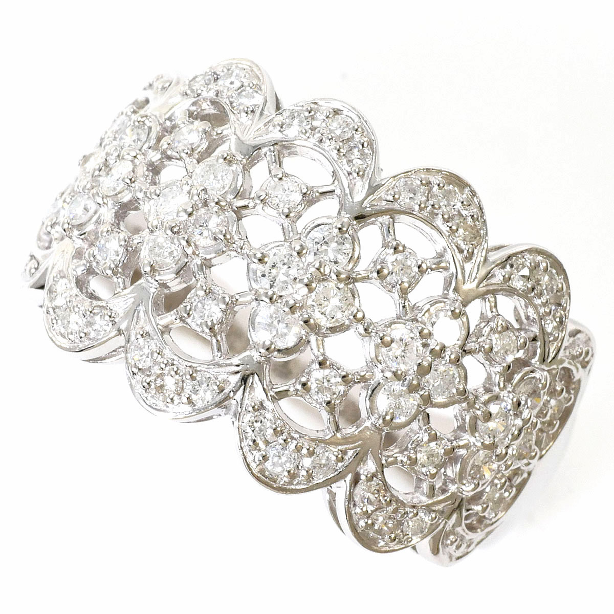 PT900/プラチナ リング・指輪 13号 ダイヤ 0.50 鑑別書 総重量約6.0g ジュエリー 中古 美品 送料無料☆0315
