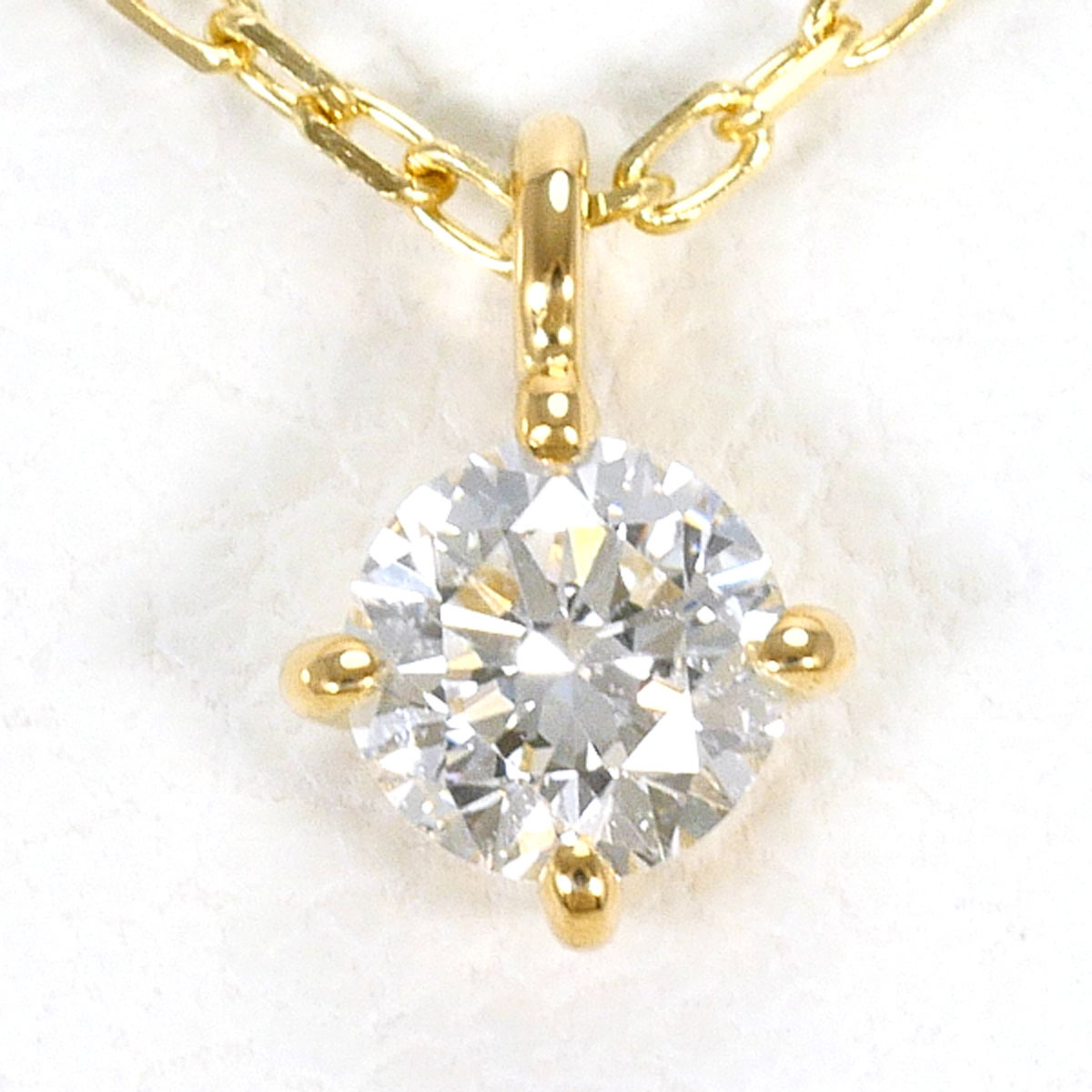 エテ ete K18YG ネックレス ダイヤ 0.1 総重量約0.9g 約40cm ジュエリー 中古 美品 送料無料☆0315