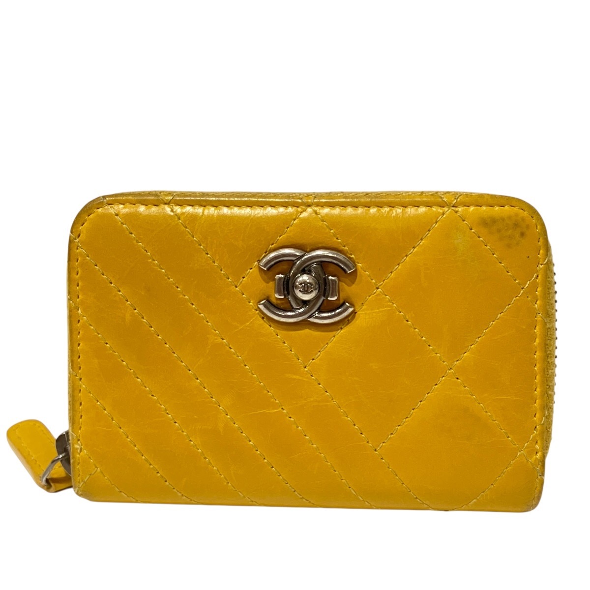 シャネル CHANEL マトラッセバイアスステッチ カードケース レザー 中古☆0330