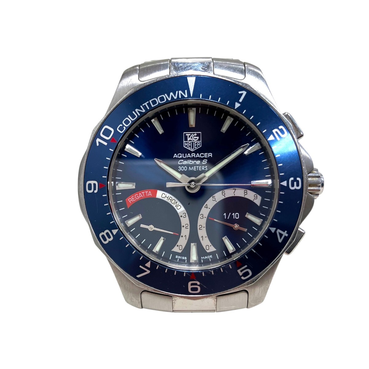 タグホイヤー TAG HEUER アクアレーサー キャリバーS レガッタ 腕時計 総重量約138g SS SS クオーツ ブルー文字盤 CAF7110 中古☆0306