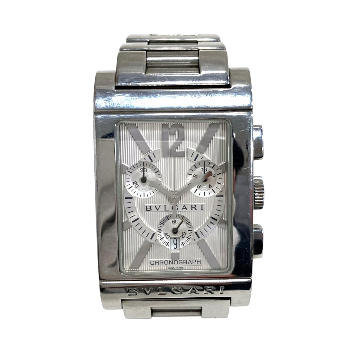 ブルガリ BVLGARI レッタンゴロ 腕時計 総重量約121g SS SS クオーツ シルバー文字盤 RTC49S 中古☆0306