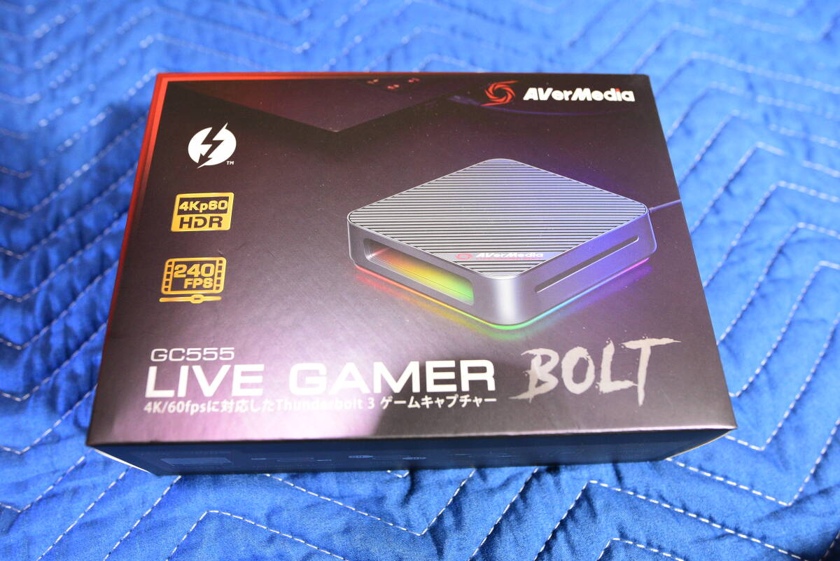  AVERMEDIA Live Gamer BOLT GC555 Thunderbolt 3接続 HDMI ビデオキャプチャーボード 4K 60hz HDR(P010)orWQHD 120hz RGB 5.1ch 録画対応