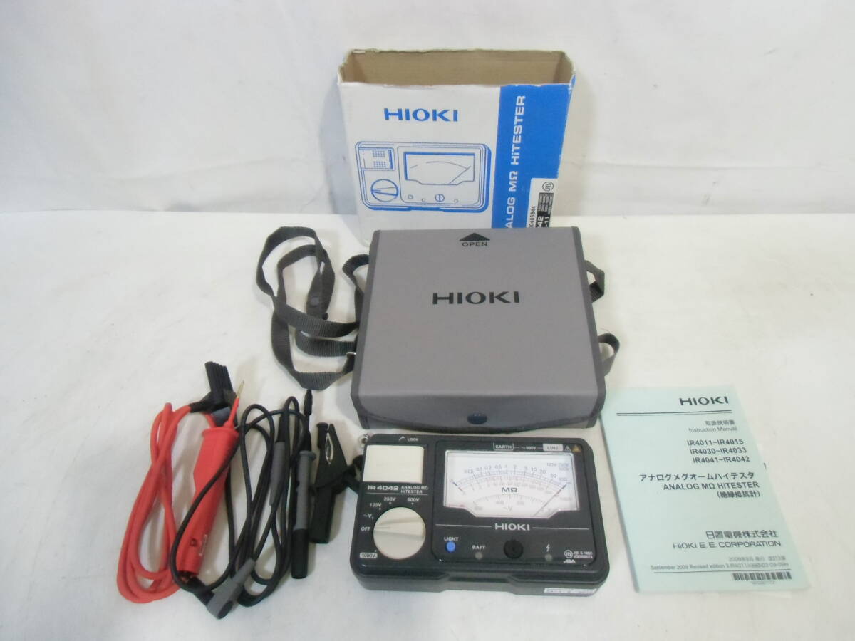 □ HIOKI 絶縁抵抗計 4レンジ アナログメグオームハイテスタ IR4042-11