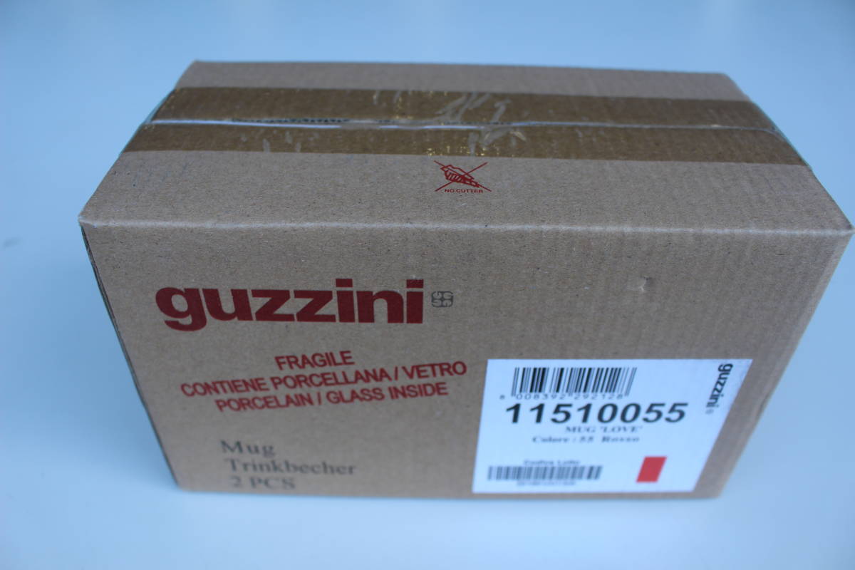 ④　グッチーニ GUZZINI マグ2P LOVE レッド 11510055 　2個セット 未開封　箱痛み品 