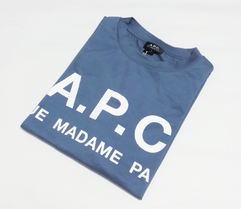 ★即決★ ( A.P.C. × EDIFICE 別注 オーバーサイズ ロゴプリント Tシャツ ブルー ) 新品 アーペーセー エディフィス