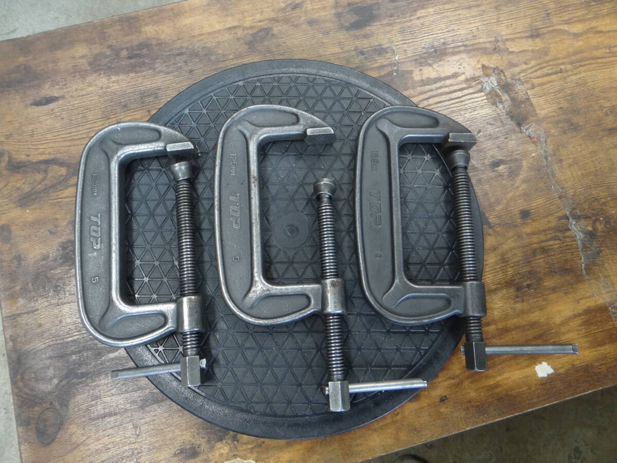 K2065 TOP シャコ万力 SC-125 3点セット 125ｍｍ　中古品