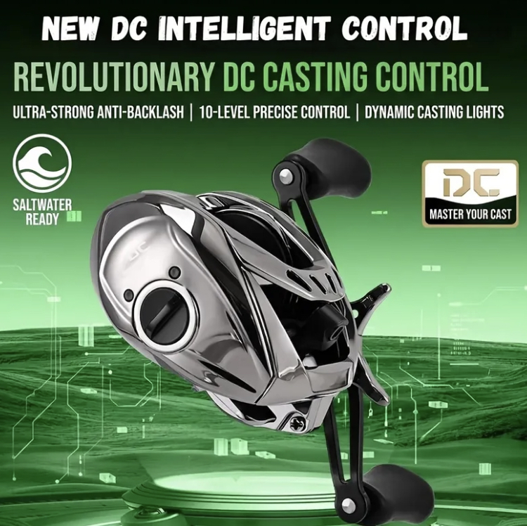 激安 DCリールTK200H SERIES LX150DC 左ハンドル☆クロームガンメタ☆送料無料☆新品未使用☆ギア比7.2:1☆186g☆電子制御 LED発光☆