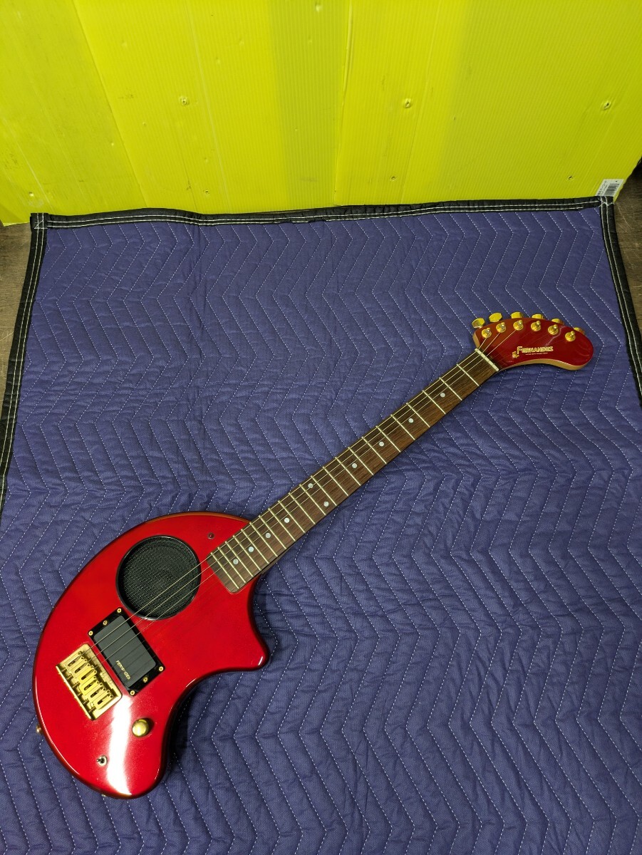 当時物 FERNANDES アンプ内蔵 エレキギター ZO-3 キャンディレッド 簡易動作確認済み 中古現状品 フェルナンデス ぞうさん エレキ RED 
