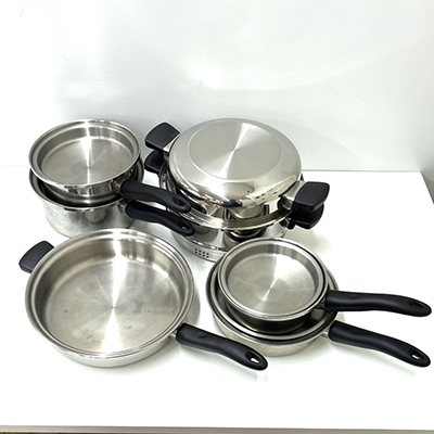 【中古】【J0515-1/欠品あり】 アムウェイ クィーン クックウェア 21ピースセット (6LシチューP、大フライの蓋欠品) ※詳細をご確認下さい