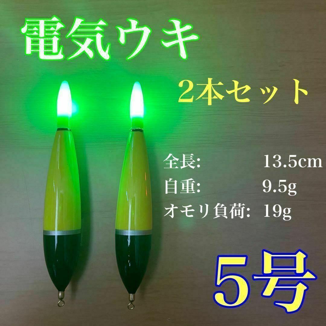 電気ウキ　5号　2本セット　棒ウキ　LED ハピソン　冨士灯器　アオリイカ