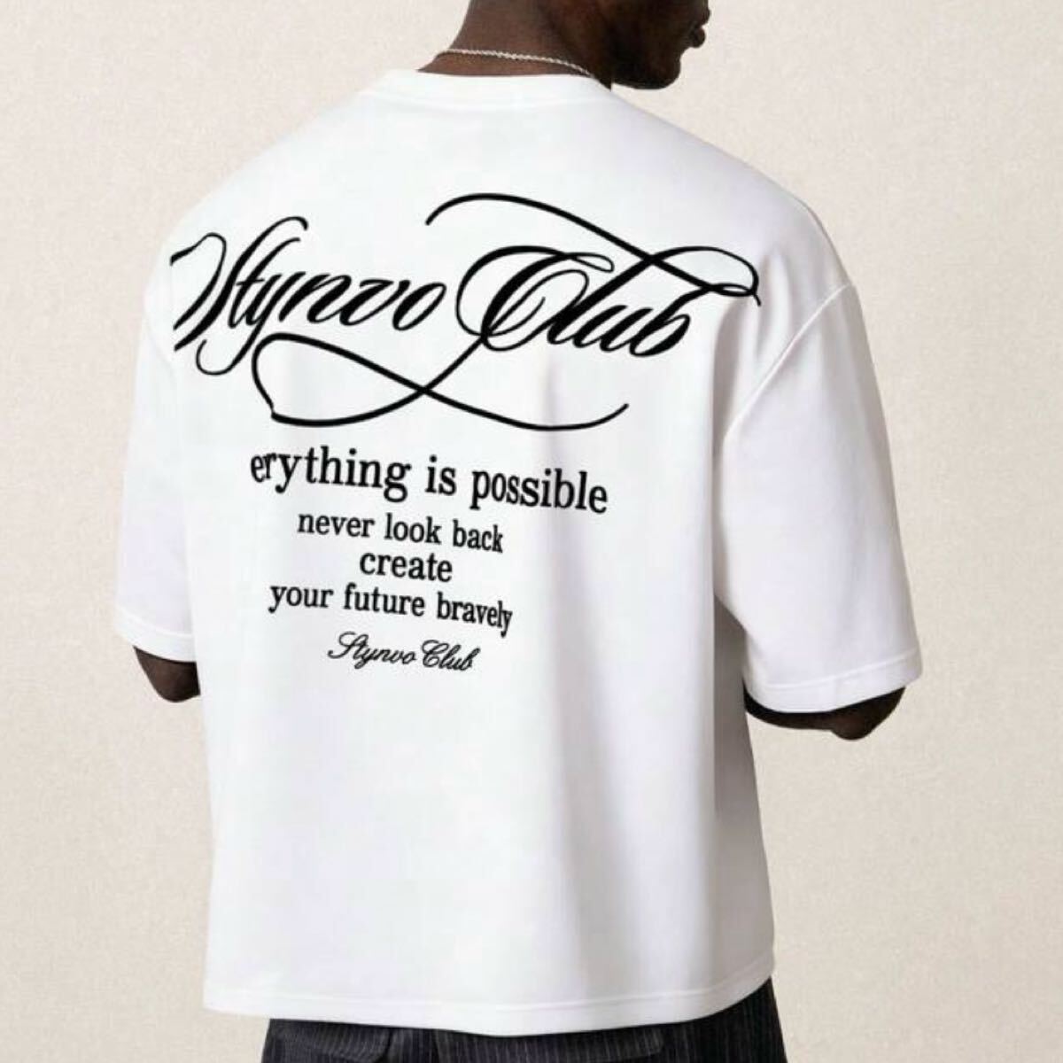 新品未使用バックプリントオーバーサイズTシャツLホワイト
