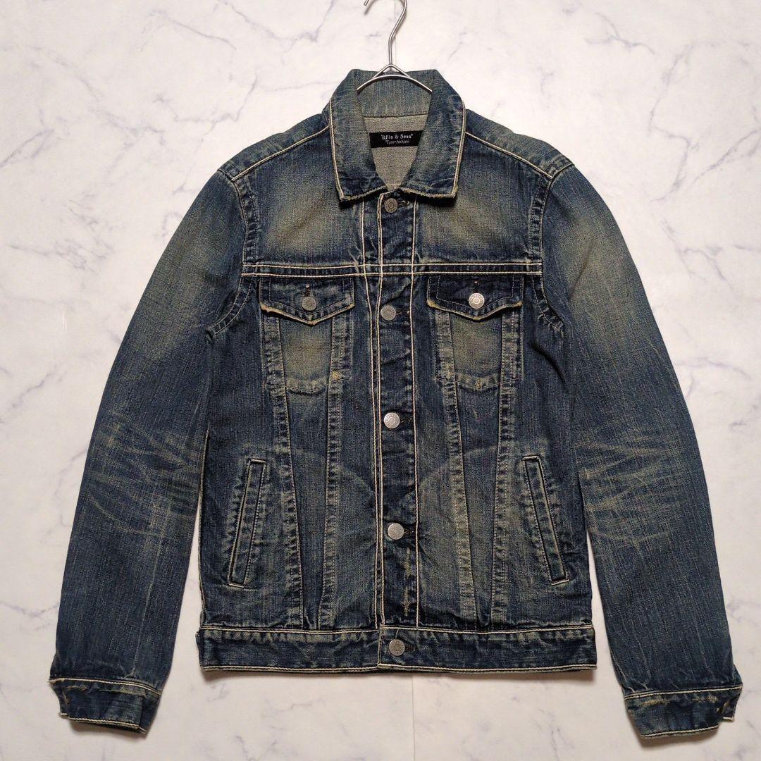 【Win&Sons Type Akitani】AIK-G008/デニムジャケット/Gジャン/日本製/岡山 児島/ヒゲ/フェード/Y2K/00s/Archive/平成ギャル/木村拓哉/3