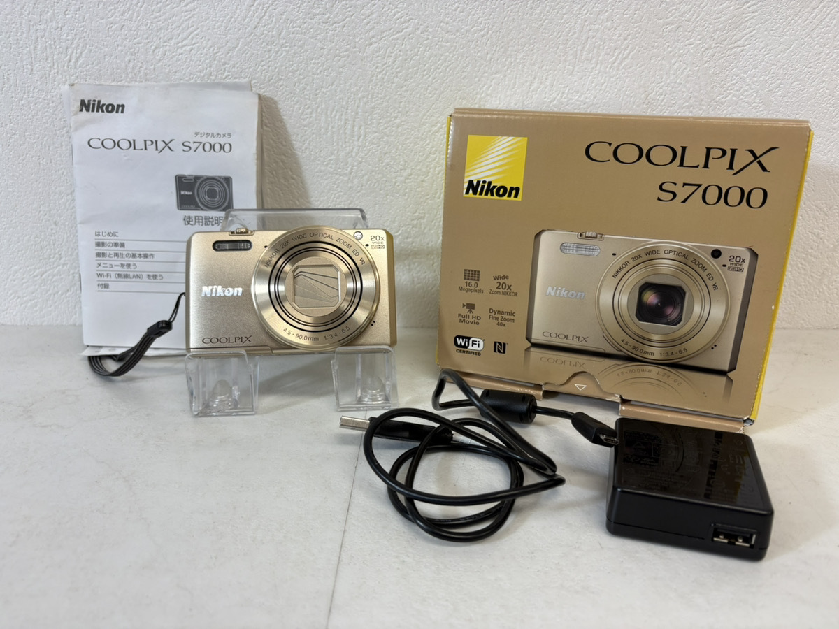 14690-064★Nikon ニコン COOLPIX S7000 ゴールド Wi-Fi搭載 コンパクトデジタルカメラ コンデジ 20倍ズーム 元箱付★