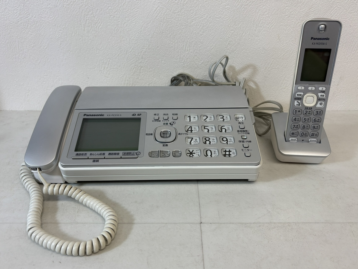14689-064★通電確認済 Panasonic パナソニック KX-PZ310DL-S おたっくす デジタルコードレスFAX ファックス電話機 子機付き シルバー★