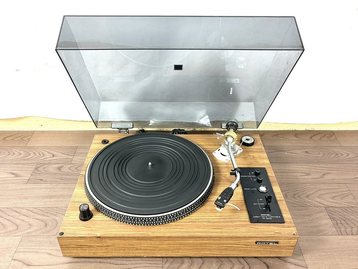 【え沖】ROTEL ローテル ターンテーブル レコードプレーヤー RP-3000 通電・回転作動確認済み 現状品 オーディオ 音響機器 MD999MRR19