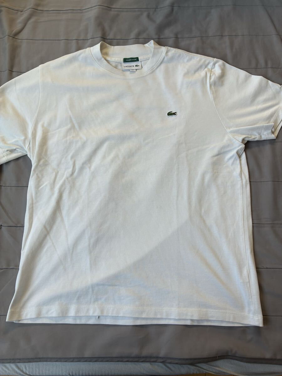 3-4回の利用　ナノユニバース　別注　 LACOSTE 3 Tシャツ 半袖Tシャツ ホワイト ラコステ 白　M L