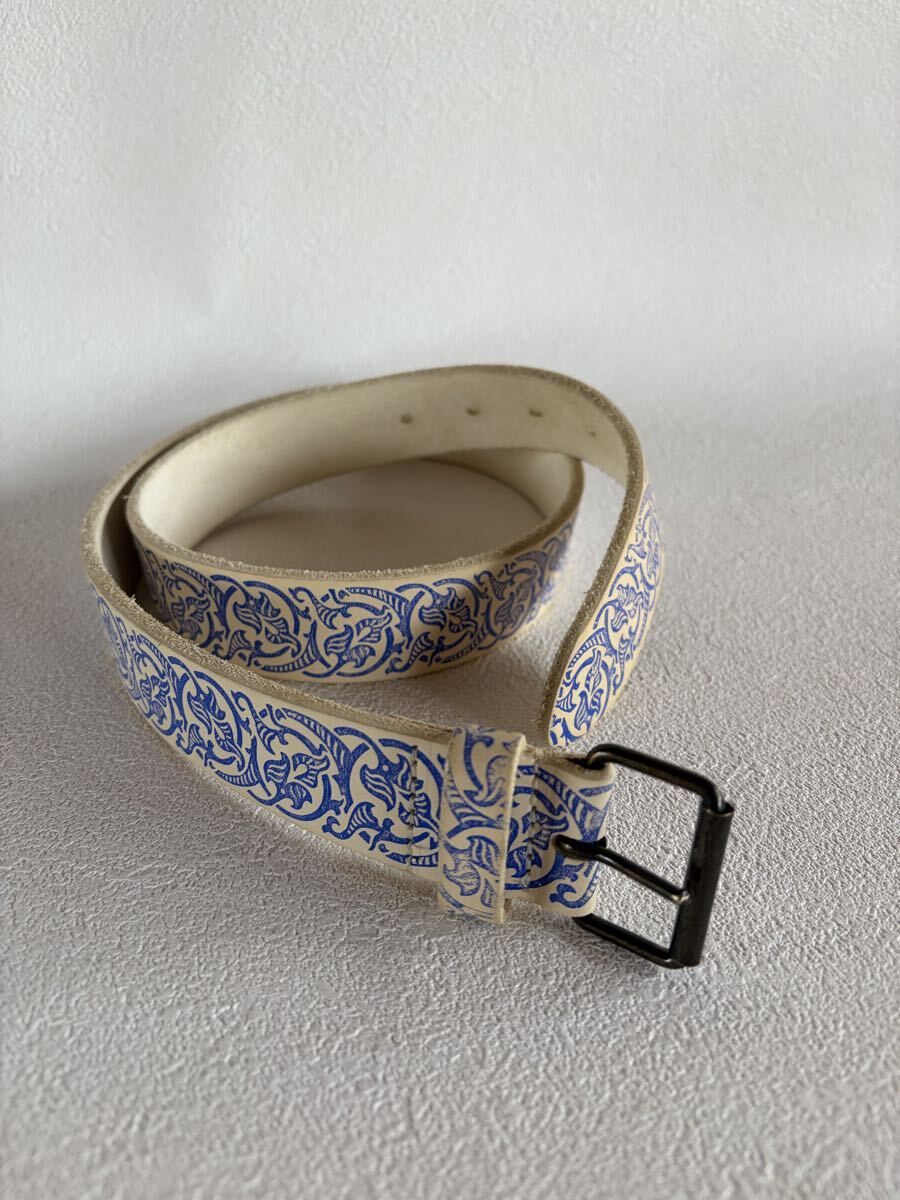 クレメンツリベイロClements Ribeiro 型押しプリント レザー ベルトmaed uk レア！