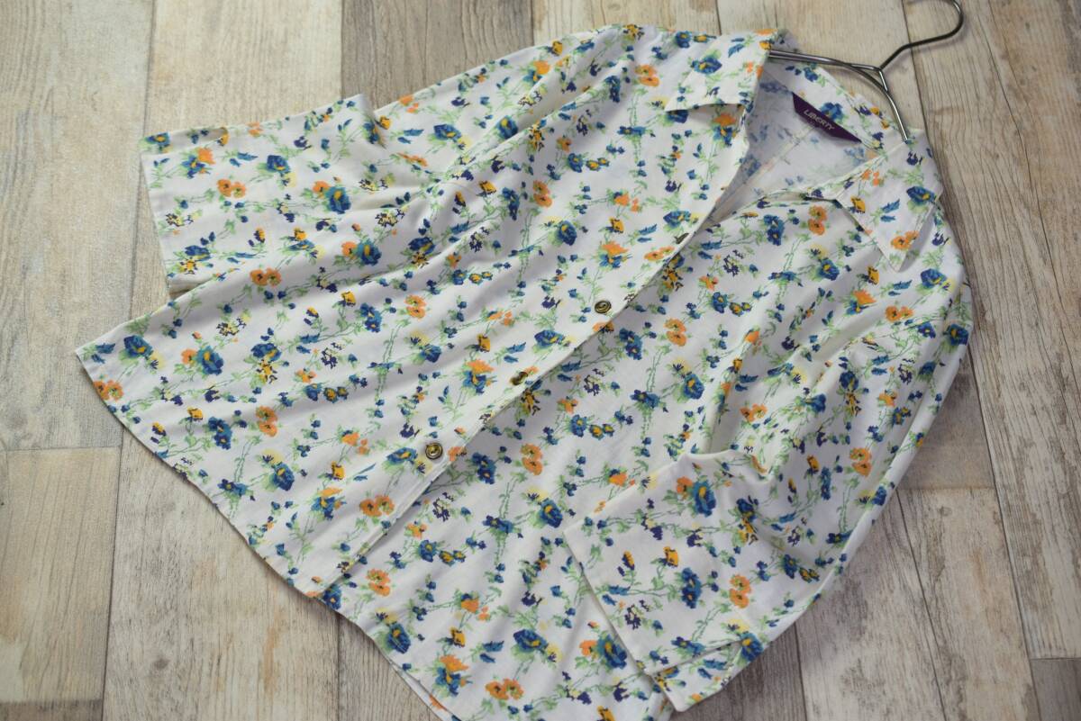 LIBERTY リバティ 花柄ブラウス M カットソー素材