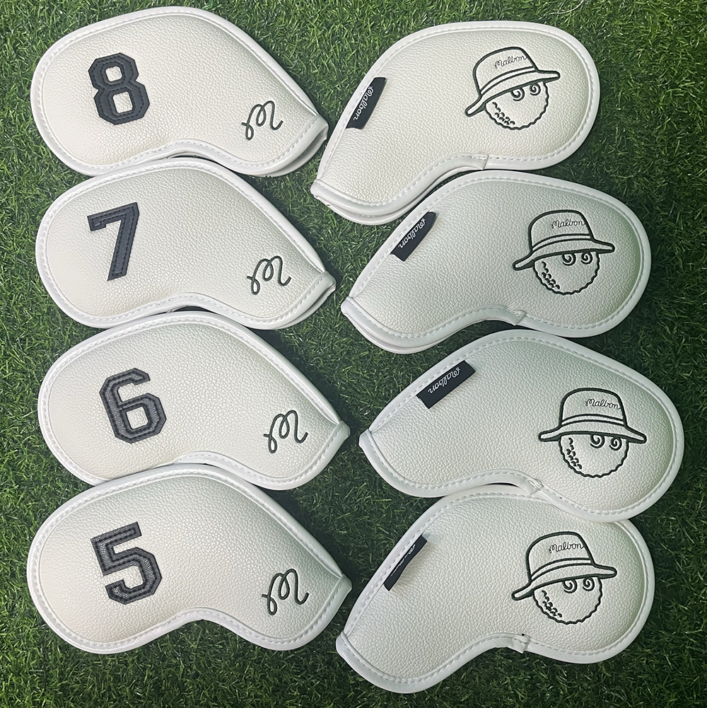 白8点セット Malbon Golf アイアンカバー マグネット 新品送料無料