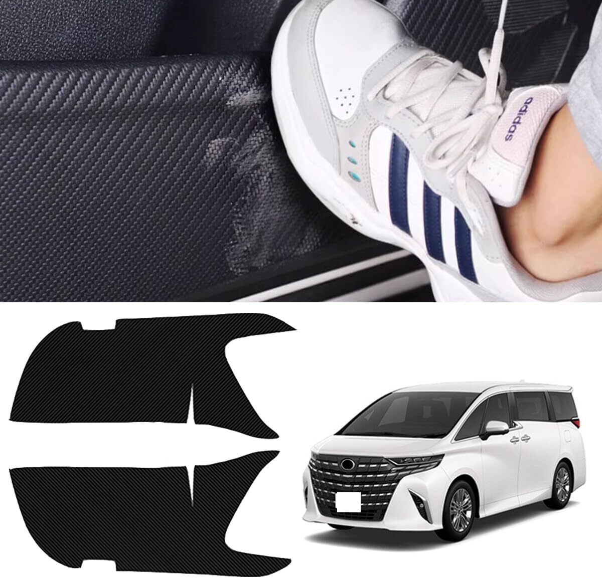 334　アルファード40系 専用ドアキックガード ALPHARD VELLFIRE 40系 2023年6月～現行 専用設計 ドアプロテクター キズ・汚れ防止 