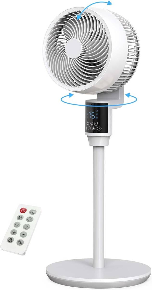 Si-21　サーキュレーター 静音 扇風機【2025年新設計・DCモーター搭載】上下左右360度首振り/AI風量自動調節/6段階風量/3モード