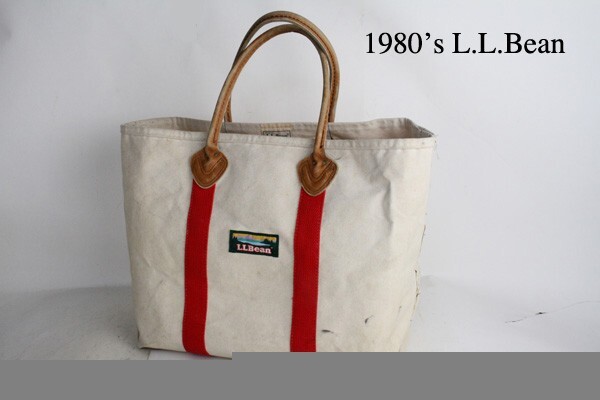 1980年代 L.L.Bean エルエルビーン レザーハンドル 特大 トートバッグ ブルーステッチ 耳 ヴィンテージ アウトドア 80's 80s BOAT AND TOTE