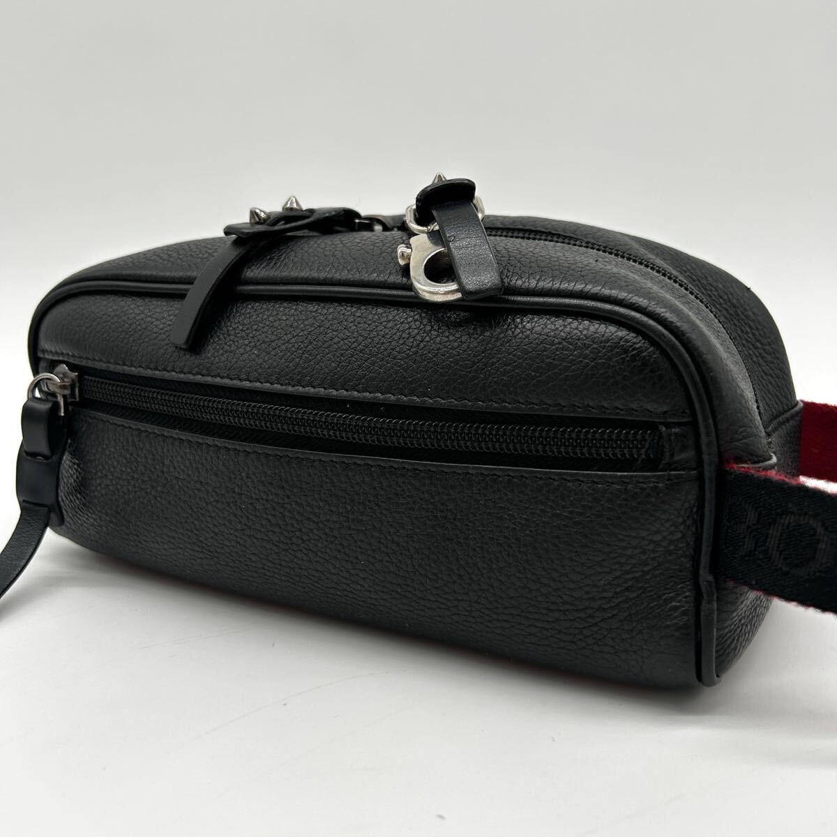１円 ◆美品◆ Christian Louboutin クリスチャンルブタン ブラスター セカンドバッグ クラッチ スタッズ レザー ブラック 黒 ユニセックス