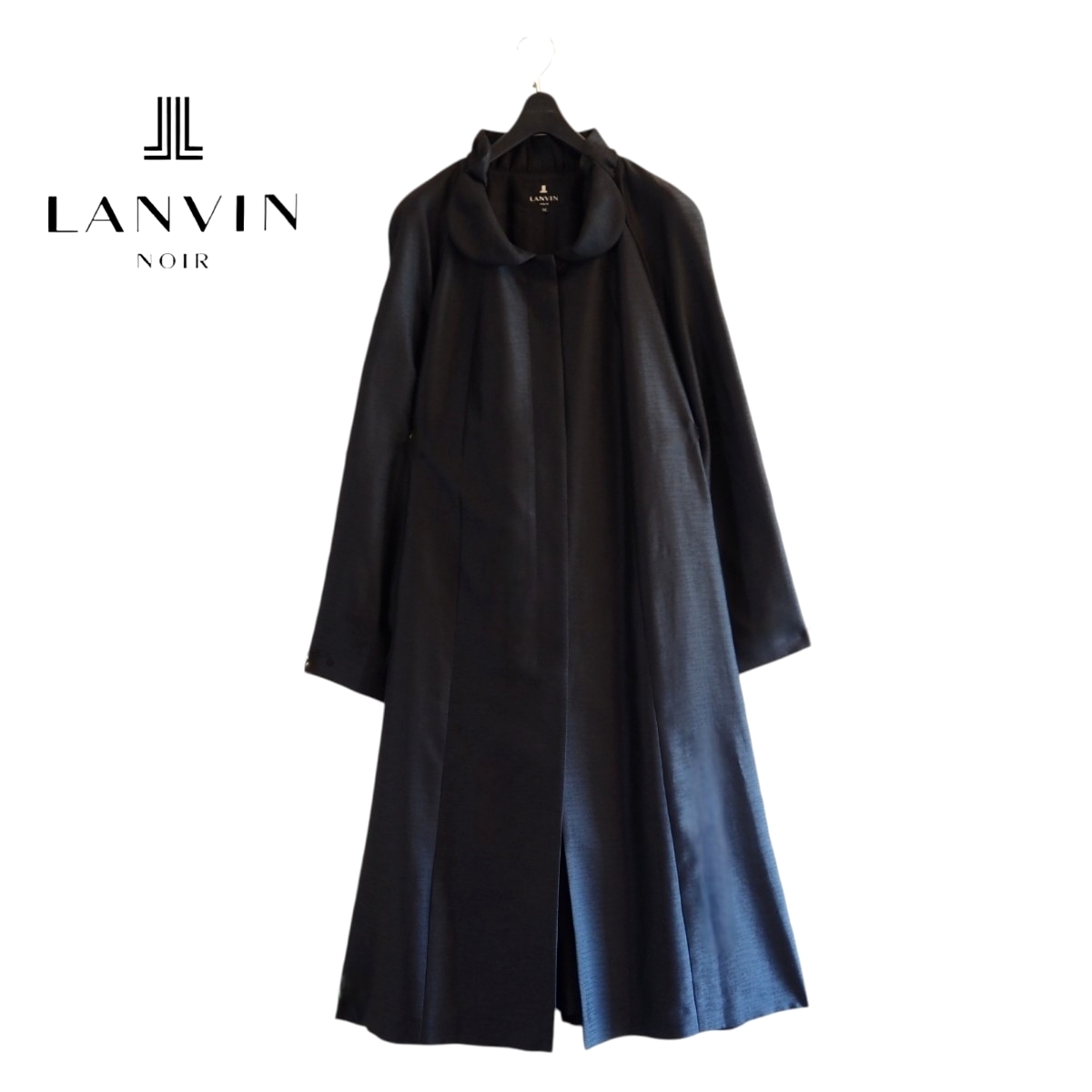 新品同様★ランバンノワール LANVIN NOIR★東京ソワール★BLACKフォーマル★シルク100% ロングコート size МL相当