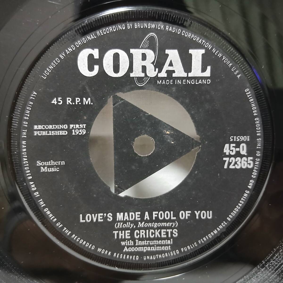 ▲英シングル▼THE CRICKETS▲LOVE'S MADE A FOOL OF YOU▼