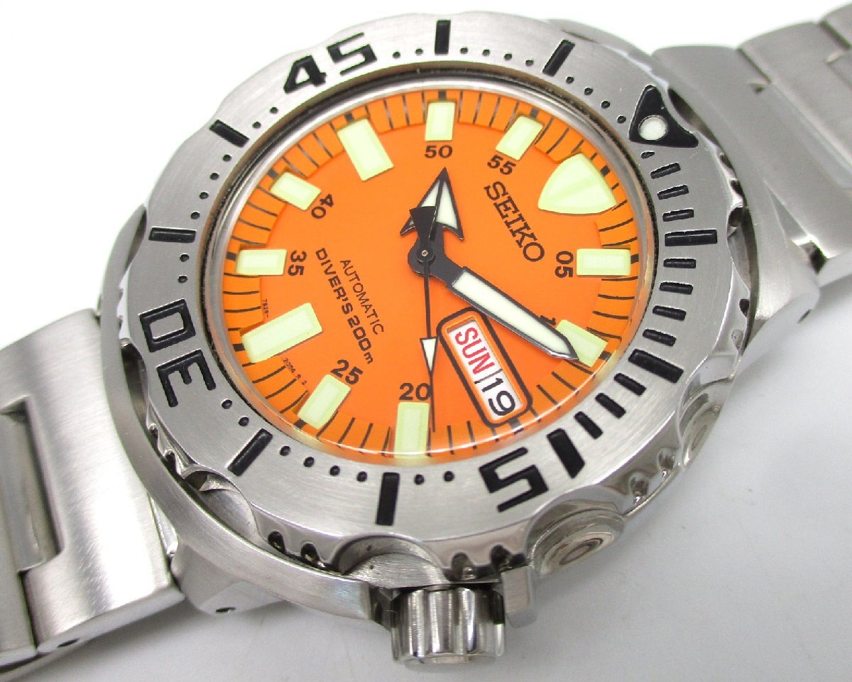 ■セイコーダイバー■極美■スキューバダイバーズ200m SKX781 7S26-0350 オレンジモンスター■メンズ自動巻腕時計