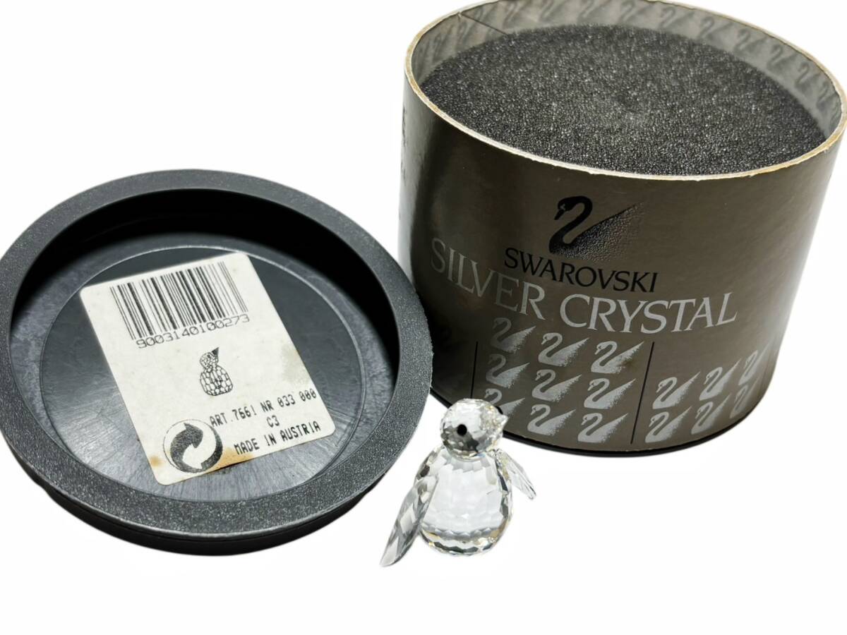 箱付き 訳アリ SWAROVSKI スワロフスキー ペンギン penguin フィギュリン 置物 オブジェ 小物 クリスタル HG260430