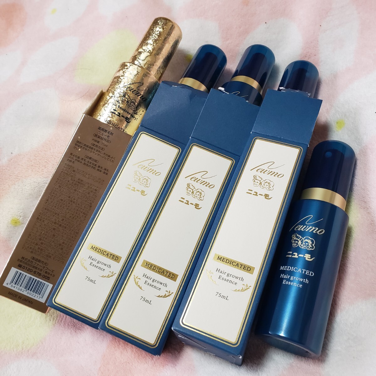 元箱と空ボトル 薬用 育毛剤 newmo ニューモ gold パッケージ1+通常3+箱無し1 pharma foods ファーマフーズ future LABO フューチャーラボ
