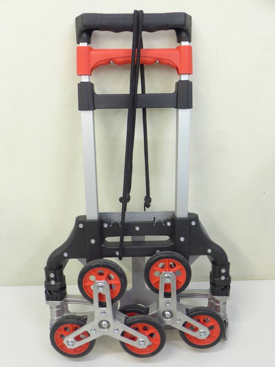 佐四S4499●折りたたみ式 カート 3輪 アルミ製 コード付 荷重50kg