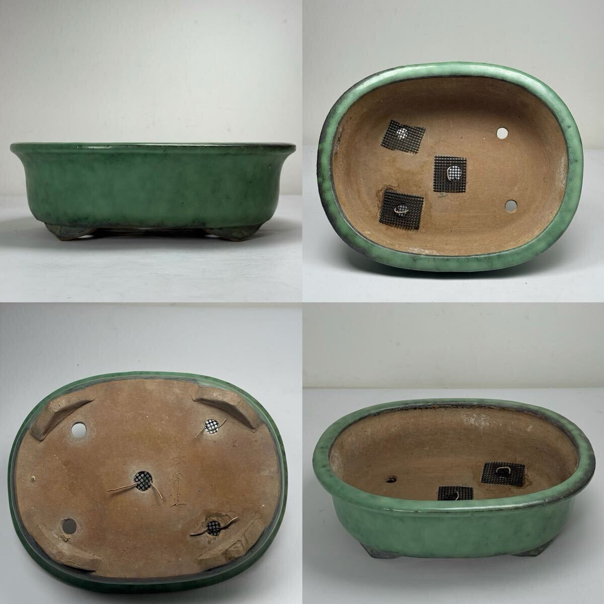 2605053-2-中国古美術 時代物 紫砂 植木鉢 盆栽鉢 綠釉 唐物 陶磁器 中国古玩 古董