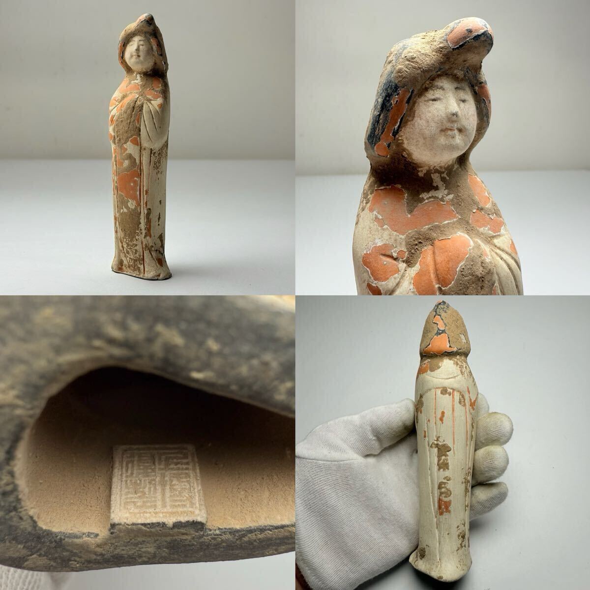 2605035-9-中国古美術 時代物 彩陶 人形 置物 唐物 陶磁器 中国古玩 古董 傷あり