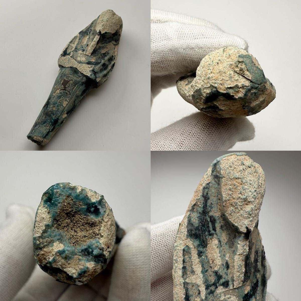 CBW- 古美術 時代物 エジプト 人形 人俑 緑釉 陶磁器 古玩 古董 傷あり