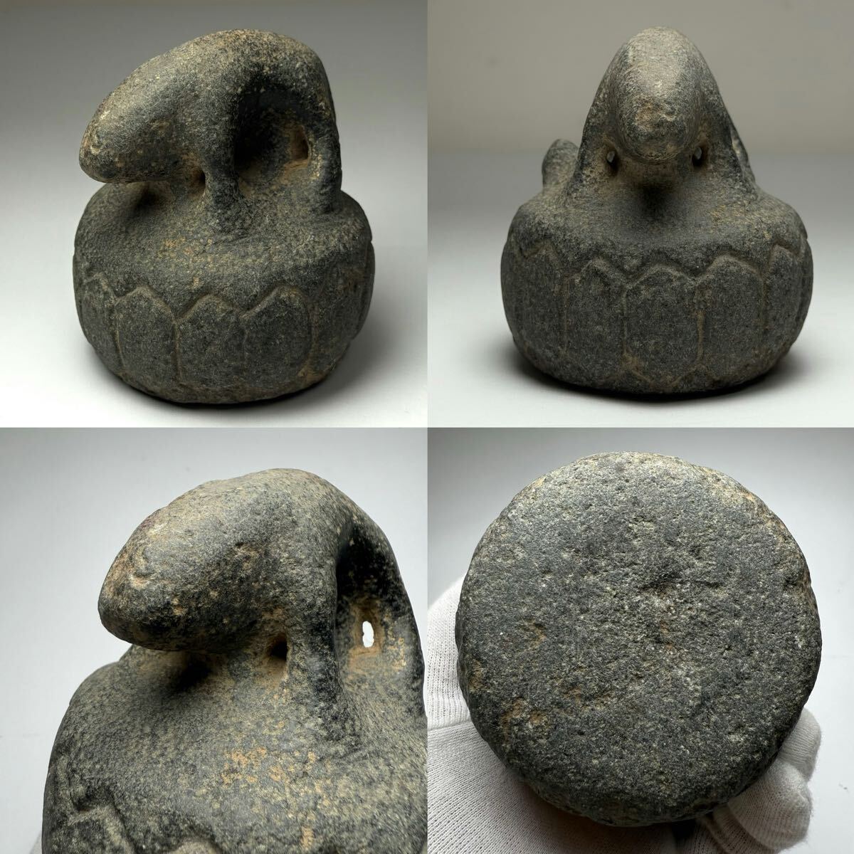 CBX-中国古美術 時代物 石彫 彫刻 石鎮 獣？仏像 仏教美術 唐物 中国古玩 古董