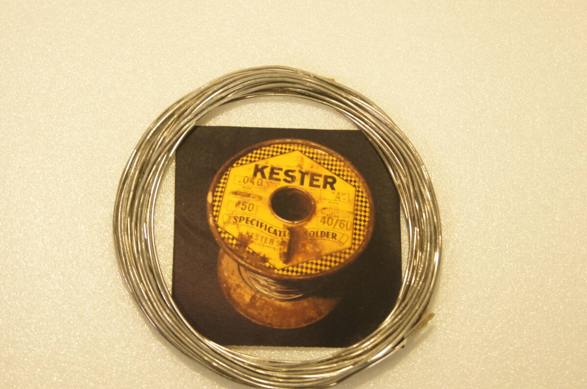 ◆Kester44 黄チェック缶 3,40年代ビンテージハンダ　1ミリ径　ギター内部配線に　5ｍ 34g◆