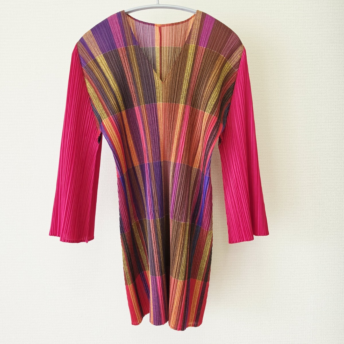 891☆ 新品同様 PLEATS PLEASE ISSEY MIYAKE プリーツプリーズ チェック ロング チュニック マルチカラー 4